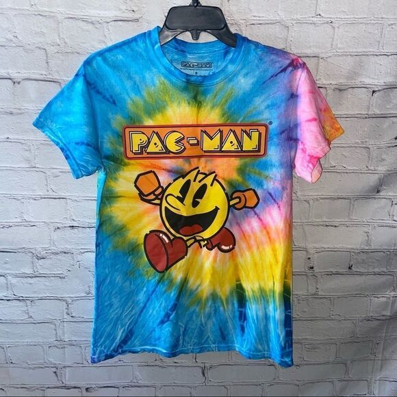 PAC-MAN Men’s Tie Dyed Multicolored Graphic Tee - Picture 1 of 4